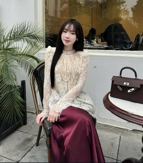 A-Line Satin Long Skirts